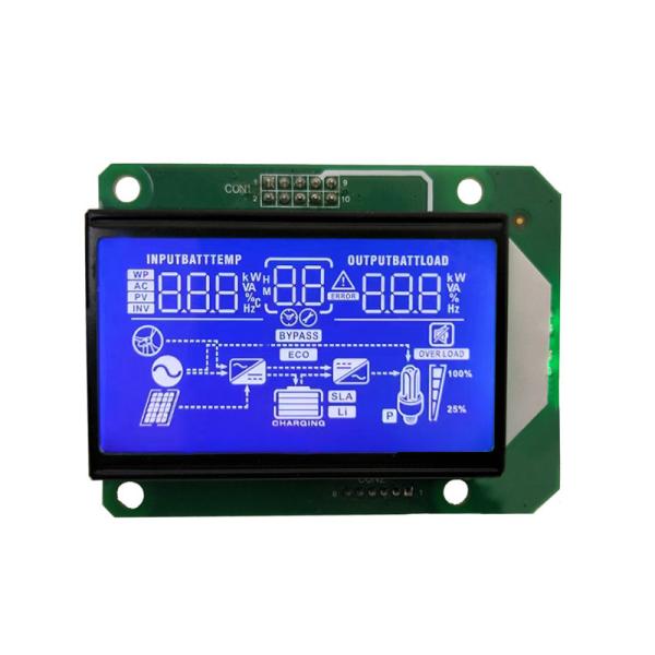 Quality Control/Drive IC comptaible VA HTN Blue Green Backlight COB Segment LCD Module for Customized UPS Inverter Display Panel wholesale