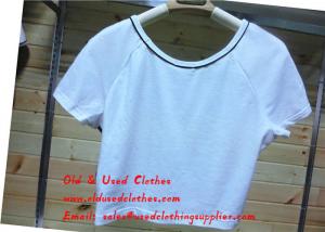 China Perfect Gently Used Clothes Second Hand Sports Clothing White Short Shirt on sale