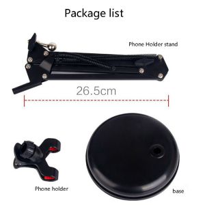 Foldable Double Spring 16cm Tripod Stand Mobile Holder