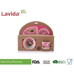 China Unbreakable 4 - Compartment Kid's Bamboo Fiber Tray Cartoon Sea Rover And Pirate Pattern on sale