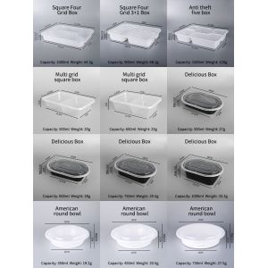 Disposable Microwave Safe PP Meal Prep Container 3 Compartment Tray