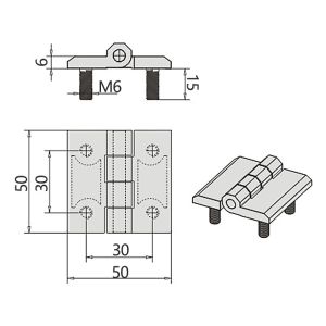 CL209-1-2 Zinc Alloy Hinge With Stud Thickened Distribution Box Door Hinge