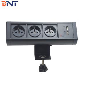 three french power interface movable office desk socket used in conference room