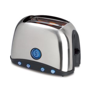 Defrost Function Wide Slot Toaster 2 Slice Stainless Steel