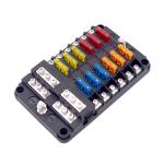12-Way Blade Fuse Blocks 30A ATC 12 Way Fuse Holder With Ground Negative Bus LED