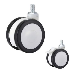 80kg Loading 4inch PU Medical Casters With Threaded Stem For ICU Beds