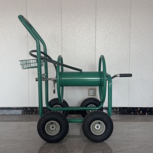 Make Watering Your Garden a Breeze with this Green Garden Hose Reel Cart and