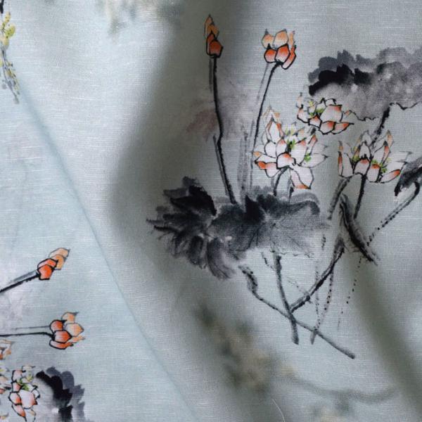 Floral Pattern Soft Tulle Fabric Tencel Printed Pure Cotton Printed Sleepwear