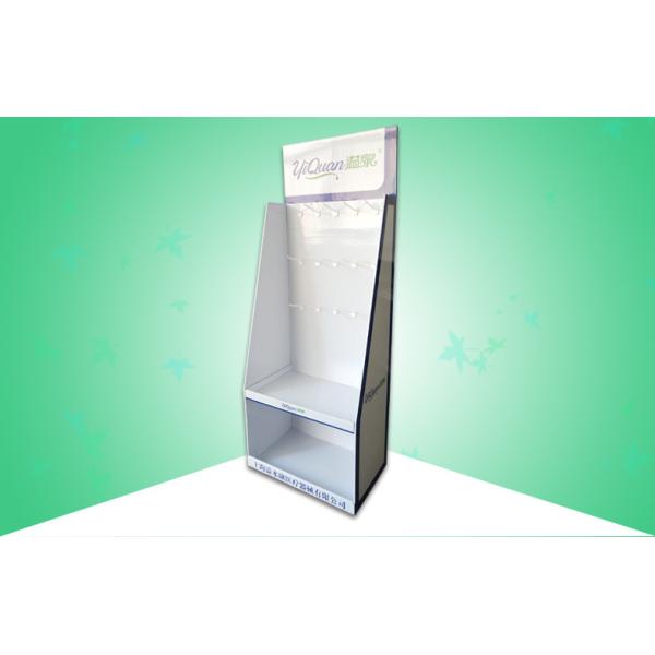 OEM/ODM POS Display Stands , Corrugated Cardboard Floor Displays With Hooks /