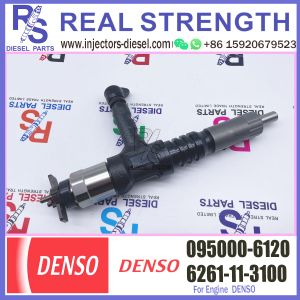 Common Rail DENSO Diesel Injector 095000-6120 6261-11-3100 For Komatsu PC600