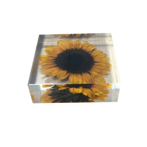 Custom cheap paper weight resin paperweight block Resin cubic paper weight with