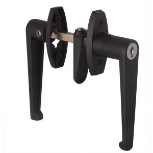 Black Garage Door Handle Lock Key Lockable Latch For Cabinet Door