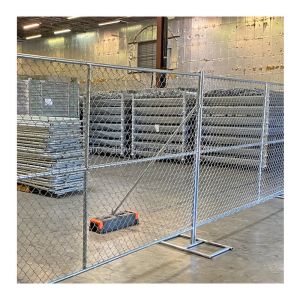 Temporary Construction Fence with Hot Dip Galvanized Coating and Fence Post Caps