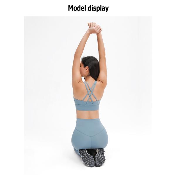 Mesh Stitching Womens Sports Bra Pull Round High Neck Gathered Shockproof