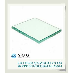 Cheap clear float glass, thickness 2-19mm for sale