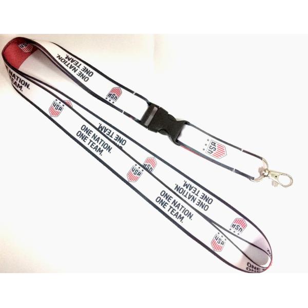 CMYK Heart Transferred Dye Sublimation Flat Polyester Lanyard With Plastic