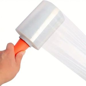 Blue Stretch And Shrink Film Width 20cm / 50cm / 100cm Designed With Plastic Handle