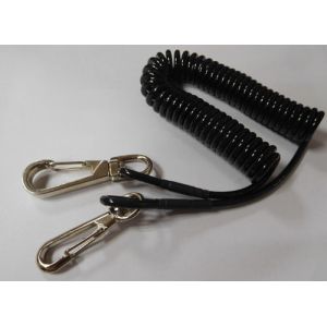 Flexi Tool Safety Coiled lanyard w/Stainless Steel Snap Hooks on each end for