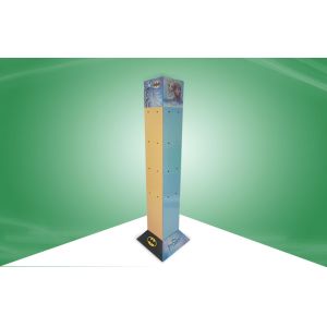 Four Face Show Rotating Cardboard Display Stands With Plastic Hook