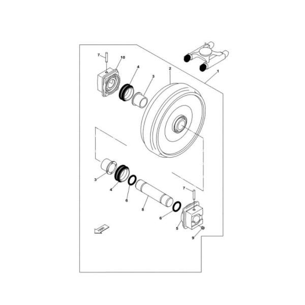 KRA14070 KRA13750 JRA0214 Track Idler CX210B CX240 Front Idler Track Roller