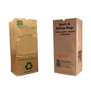 China Brown Multiwall Kraft Paper Bags Kitchen Garbage Lawn Paper Bags Recycled on sale