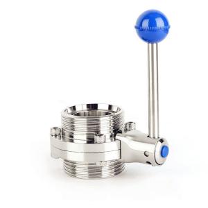 China Butterfly Type Stainless Steel Valves Manual External Thread DIN Standard on sale