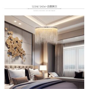 Round Chain hung chandelier light fixture for home lamp (WH-CC-14)