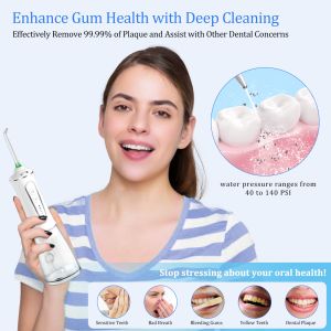 300ml IPX7 Waterproof Rechargeable Cordless Portable Water Flosser with 5