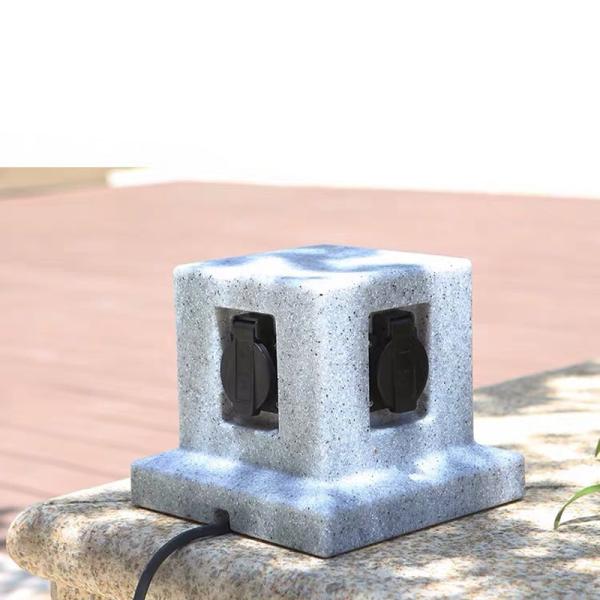 Outdoor Garden In-ground Lawn Electrical Power Sockets Outlet Imitation Marble