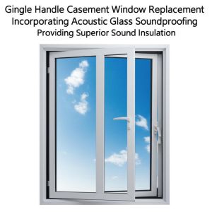 Cheap Gingle Handle Casement Window Replacement Incorporating Acoustic Glass Soundproofing Providing Superior Sound Insulation for sale
