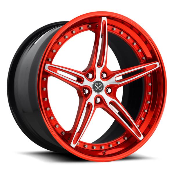 Quality Customized Red 3 Piece Forged Wheels For Ferrari 22" Alloy Car Rims wholesale
