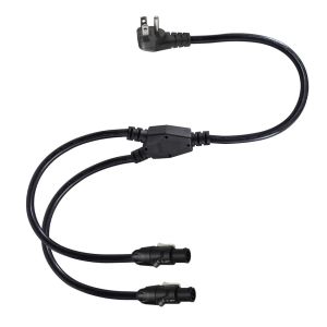 NEMA 5-15P to Dual PowerCON Y Splitter Cable for Stage Lighting