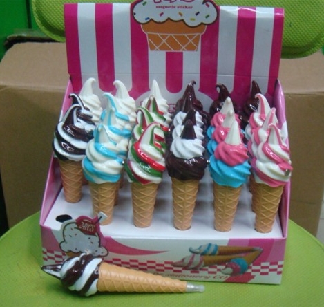 Realistic Feeling 3D Cute Promotional Ice Cream Shape Ball Point Pen