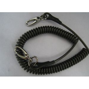 Colorful Plastic safe string holder coiled lanyard tether with heavy duty hooks