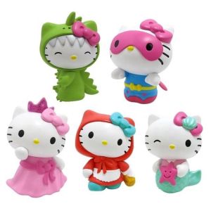Custom OEM Made PVC Cute Mini Plastic Cartoon  Kitty cat Toy as gift to kids