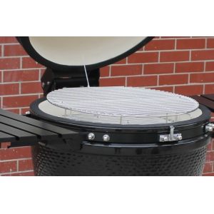 61cm Ceramic Black 24 Inch Kamado Grill Bamboo Shelves And Handle