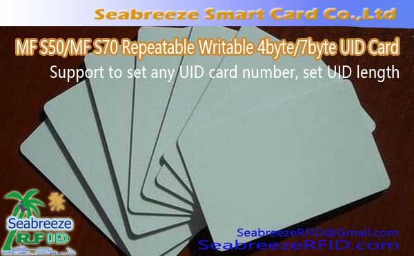 Quality Customized  S50/ S70 Repeatable Writable 4byte UID Card, 7byte UID Card wholesale