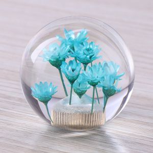 Custom design logo car gear shift knobs crystal gear shift knob with dry flower