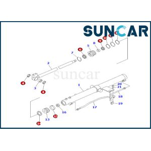 China 707-98-12320 7079812320 Slide Arm Cylinder Seal Kit For PC50UU-2 Komatsu Slide Arm Cylinder Repair Seal Kit on sale