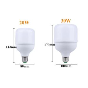 6000K E27 B22 45W 55W Plastic LED Bulb Lights