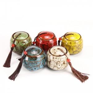 China Round Pet Cremation Urns for Ashes Storage Box Hand-made Ceramic Sealed Jars for Pet Cat dog ashes on sale