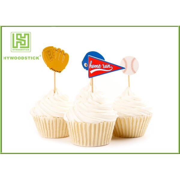 Quality Biodegradable Childrens Cake Toppers Creative Wooden Bamboo Food Skewers wholesale