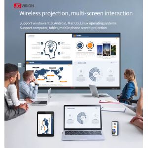 JCVISION Classroom Interactive Whiteboard 105 Inch Android 11 IR 20 Poitns Touch