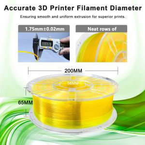 3D Printing filament PLA+ Transparent gradient Light orange green Packing 1.75mm