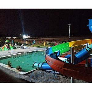Hotel Aqua Park Fiber Glass Water Slide Combination Customized