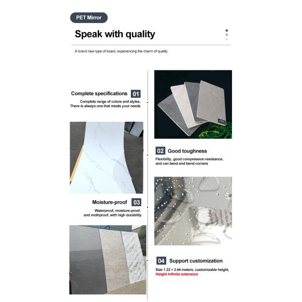 TV Background Marble Wall Panels Waterproof Marble Bamboo Crystal Panels