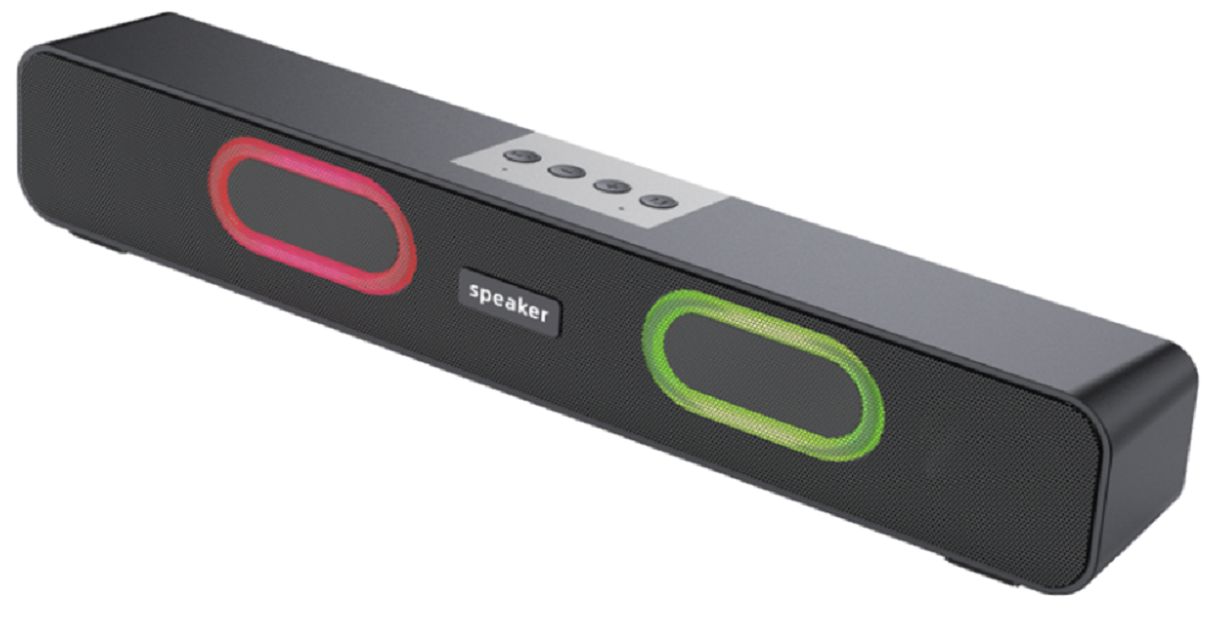 China 10W Multi-Function Portable Bluetooth Speaker, TF/USB/FM/AUX, Hands-Free Call, Dual Diaphragm with Light, 1200mAh, Black on sale