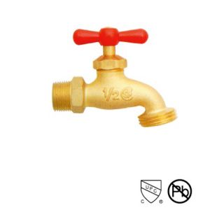 China Male Threaded Bbrass Ball Bibcock Hose Bibb Valve Brass Body And Handle on sale
