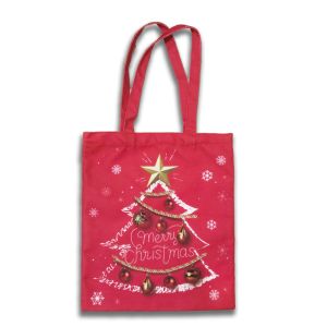 Polyester Cotton Canvas Shopping Bag Customizable Logo Size for Christmas Gift