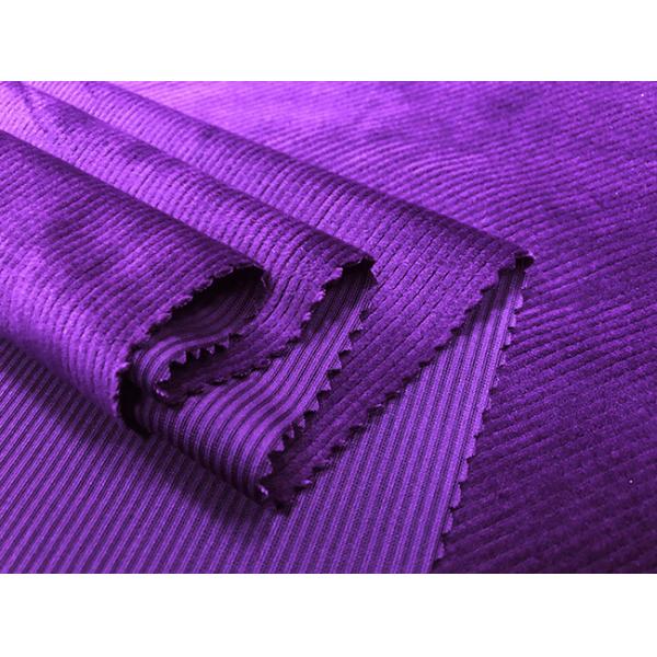 200GSM Stretchy Purple Corduroy Fabric for Pants Accessories 94% Polyester